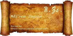 Mónus Zsuzsa névjegykártya